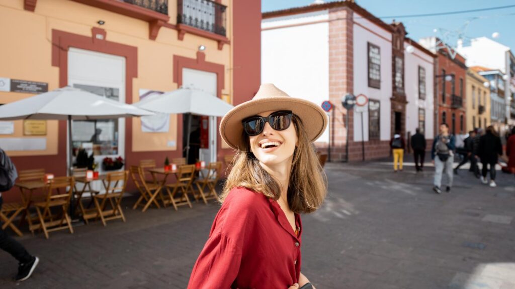 Woman walking in San Cristobal de la Laguna Old town